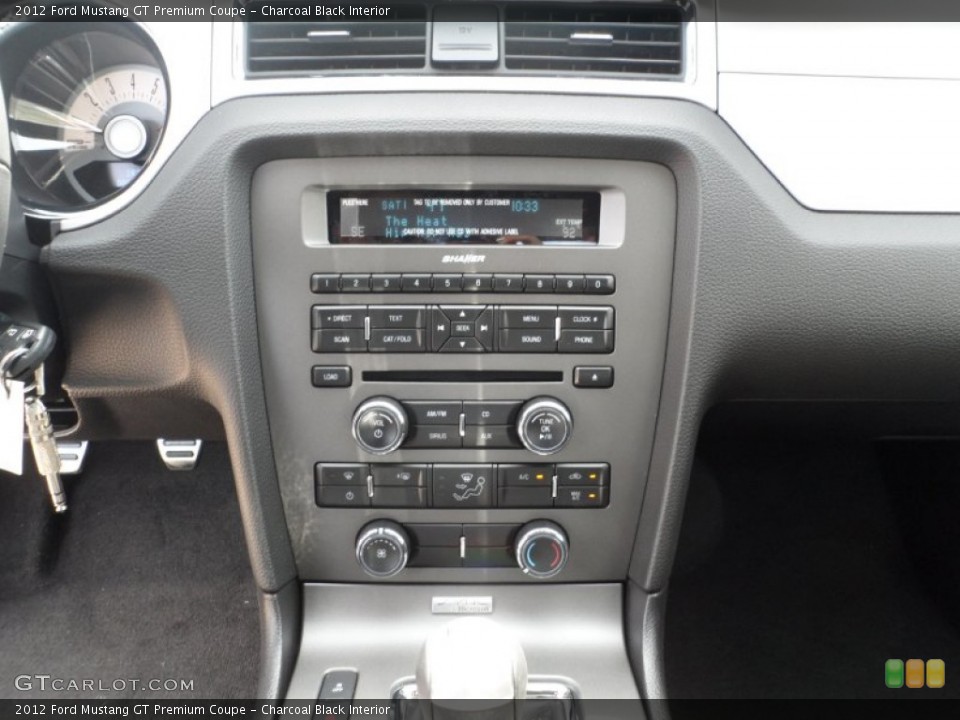 Charcoal Black Interior Controls for the 2012 Ford Mustang GT Premium Coupe #52915857
