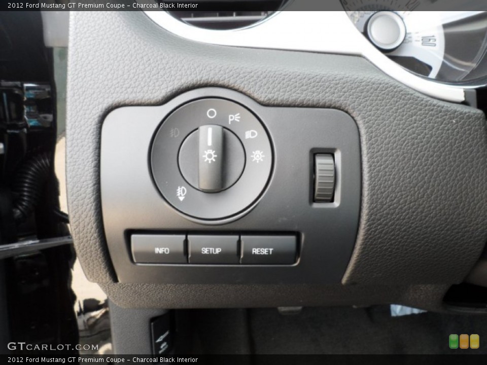Charcoal Black Interior Controls for the 2012 Ford Mustang GT Premium Coupe #52915962