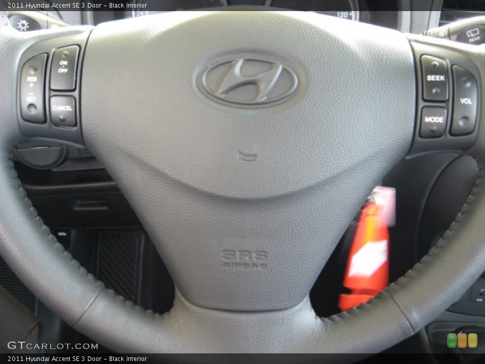 Black Interior Steering Wheel for the 2011 Hyundai Accent SE 3 Door #52925071