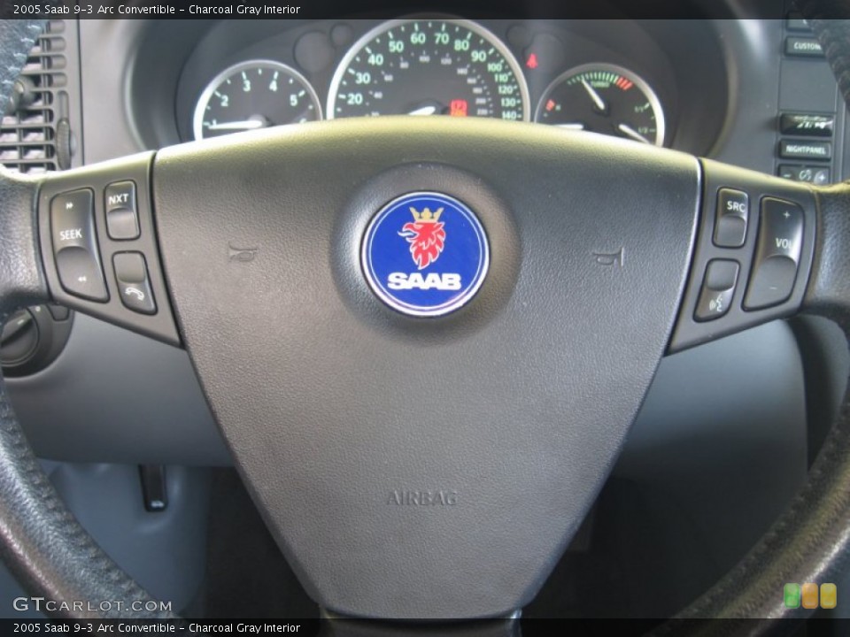 Charcoal Gray Interior Steering Wheel for the 2005 Saab 9-3 Arc Convertible #52930089