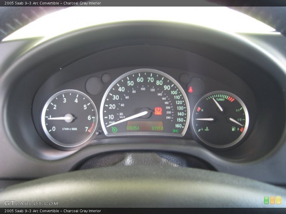 Charcoal Gray Interior Gauges for the 2005 Saab 9-3 Arc Convertible #52930104