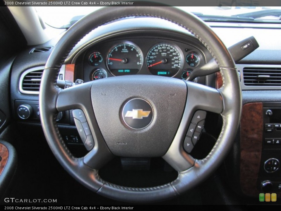 Ebony Black Interior Steering Wheel for the 2008 Chevrolet Silverado 2500HD LTZ Crew Cab 4x4 #52933143