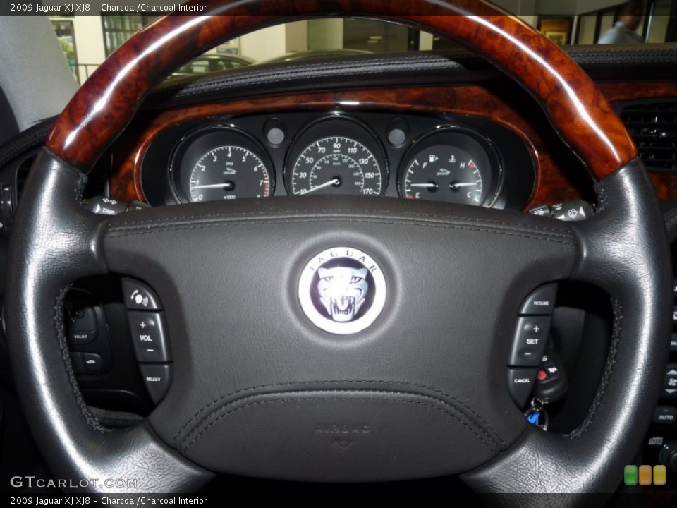 Charcoal/Charcoal Interior Steering Wheel for the 2009 Jaguar XJ XJ8 #52939440