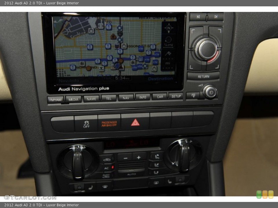 Luxor Beige Interior Navigation for the 2012 Audi A3 2.0 TDI #52947549