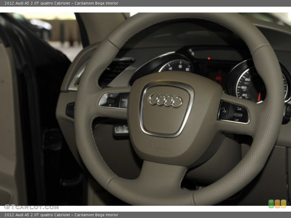 Cardamom Beige Interior Steering Wheel for the 2012 Audi A5 2.0T quattro Cabriolet #52948161
