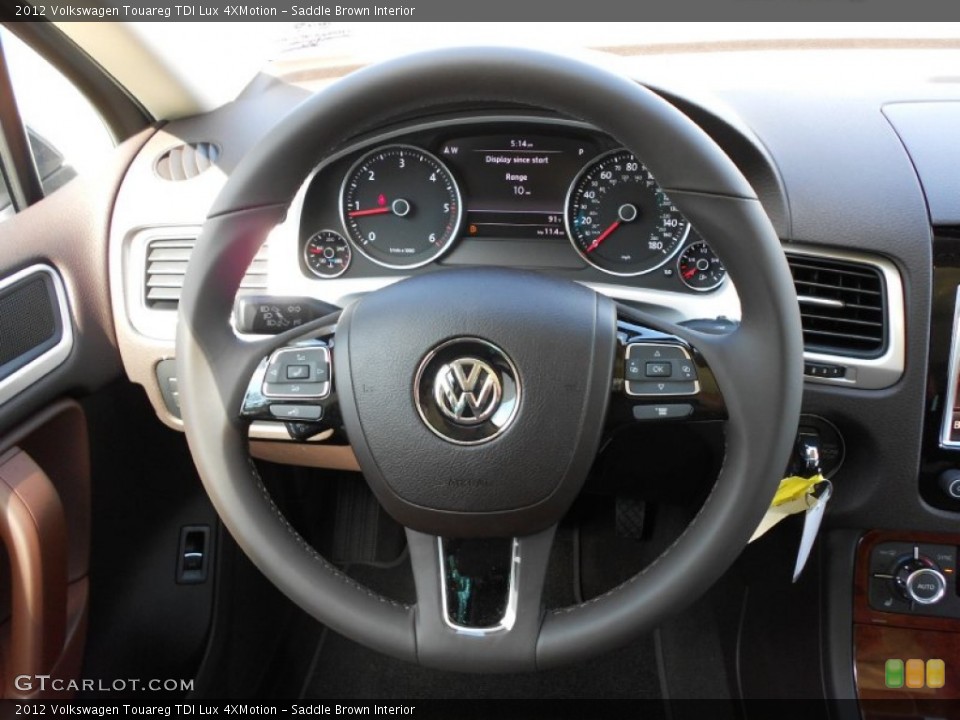Saddle Brown Interior Steering Wheel for the 2012 Volkswagen Touareg TDI Lux 4XMotion #52948752
