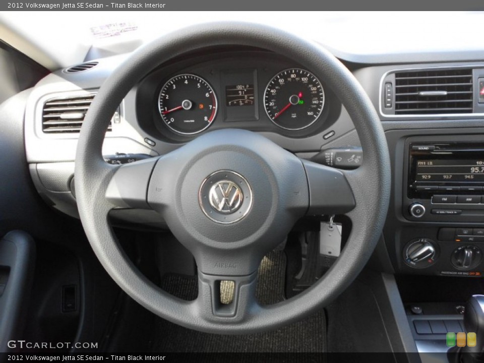Titan Black Interior Steering Wheel for the 2012 Volkswagen Jetta SE Sedan #52949523
