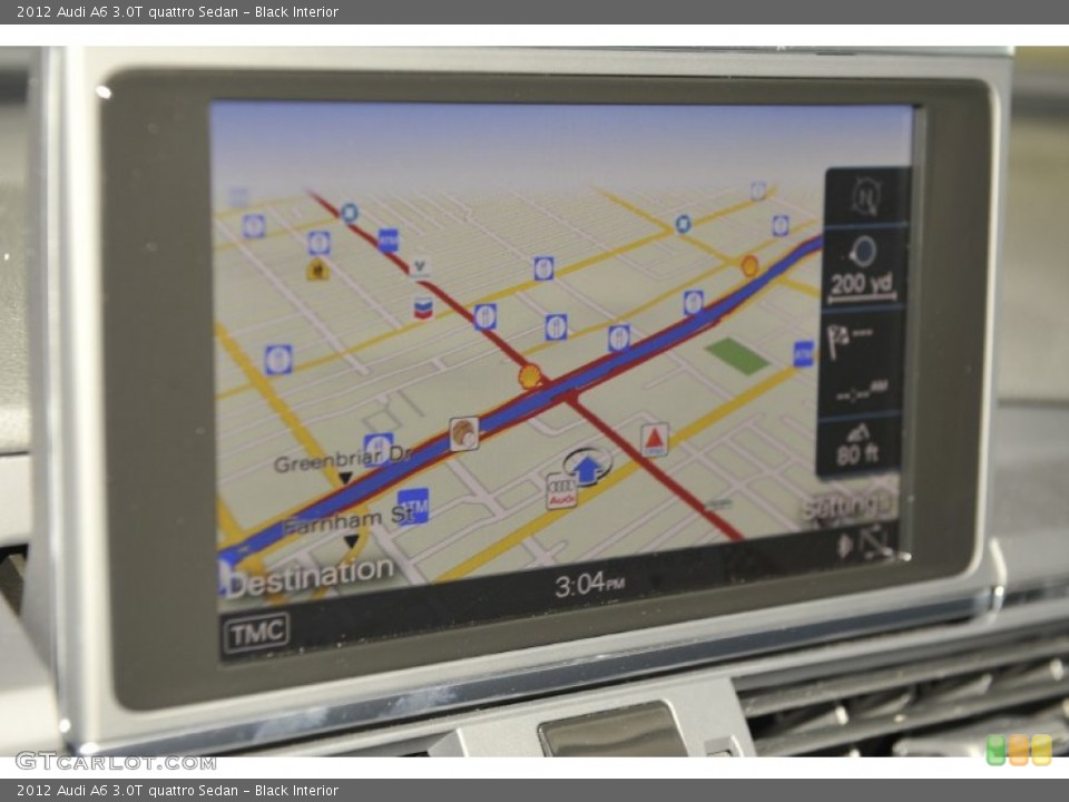 Black Interior Navigation for the 2012 Audi A6 3.0T quattro Sedan #52950102