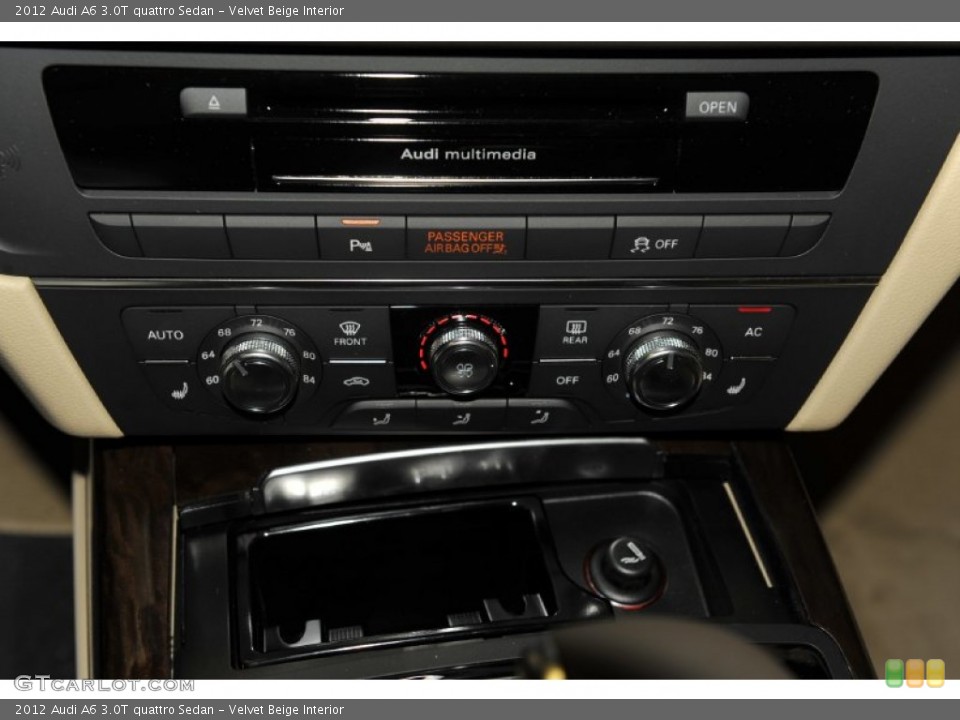 Velvet Beige Interior Controls for the 2012 Audi A6 3.0T quattro Sedan #52950546