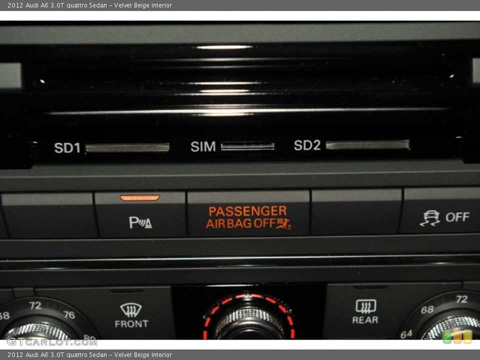 Velvet Beige Interior Controls for the 2012 Audi A6 3.0T quattro Sedan #52950558