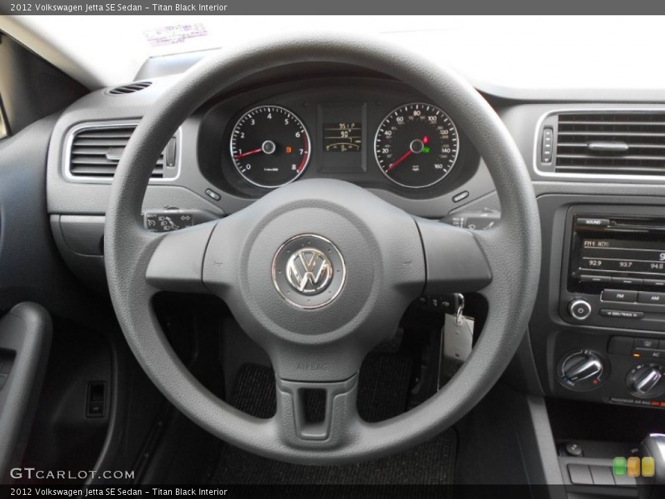 Titan Black Interior Steering Wheel for the 2012 Volkswagen Jetta SE Sedan #52950639