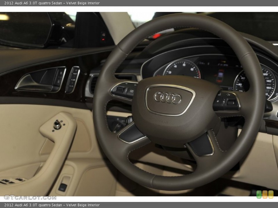 Velvet Beige Interior Steering Wheel for the 2012 Audi A6 3.0T quattro Sedan #52951260