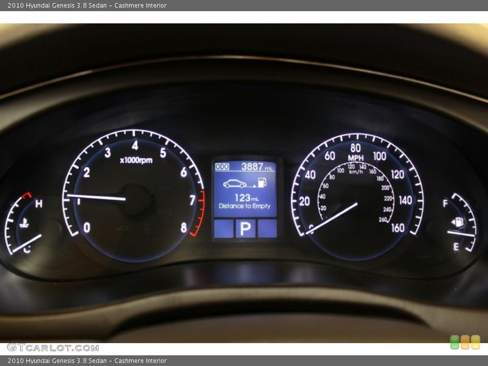 Cashmere Interior Gauges for the 2010 Hyundai Genesis 3.8 Sedan #52952826