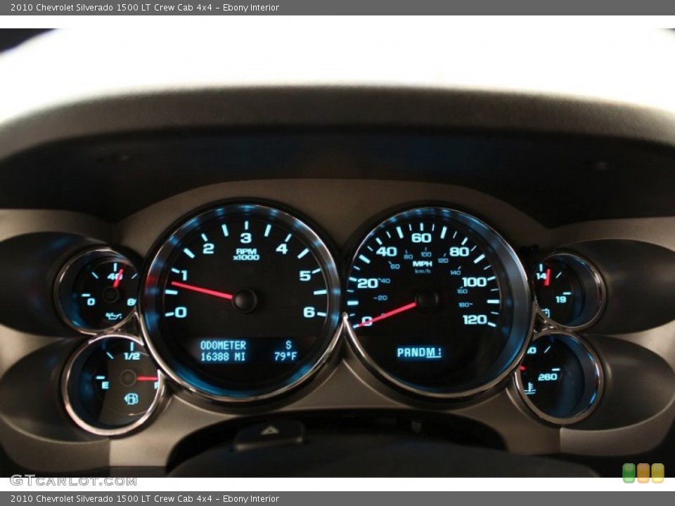 Ebony Interior Gauges for the 2010 Chevrolet Silverado 1500 LT Crew Cab 4x4 #52954605