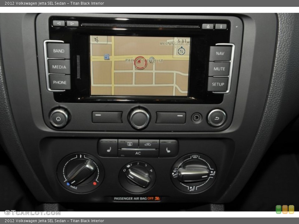 Titan Black Interior Controls for the 2012 Volkswagen Jetta SEL Sedan #52965453