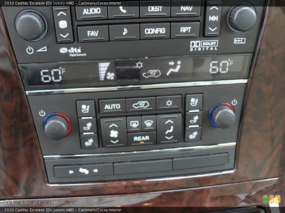 Cashmere/Cocoa Interior Controls for the 2010 Cadillac Escalade ESV Luxury AWD #52966627