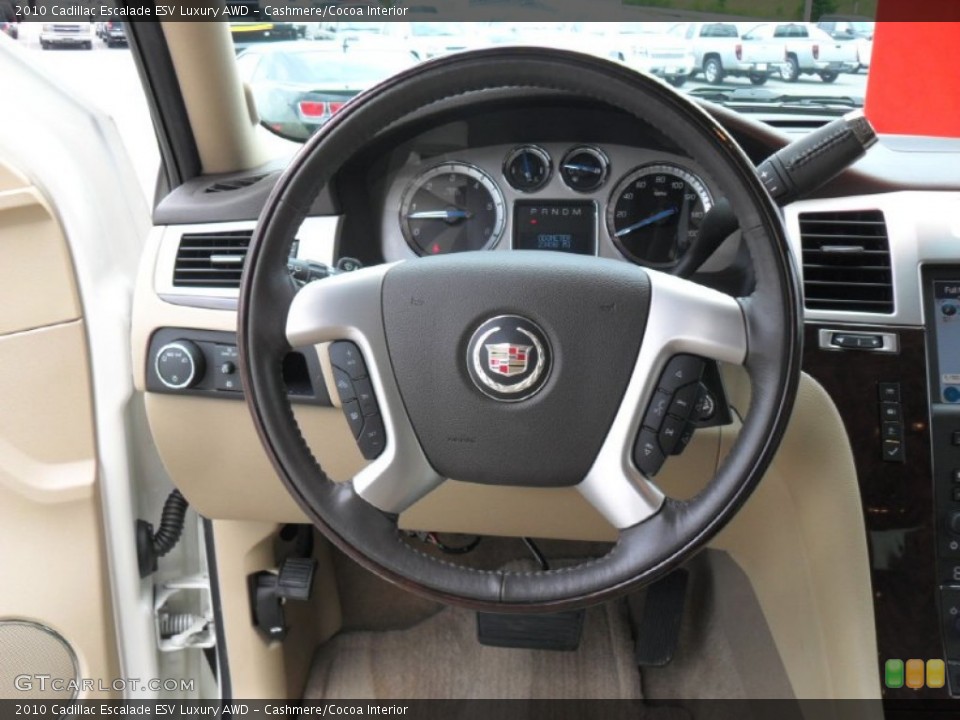 Cashmere/Cocoa Interior Steering Wheel for the 2010 Cadillac Escalade ESV Luxury AWD #52966671