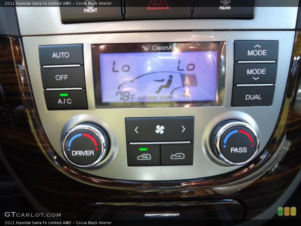 Cocoa Black Interior Controls for the 2011 Hyundai Santa Fe Limited AWD #52967994