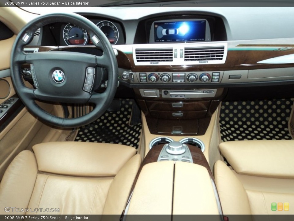 Beige Interior Dashboard for the 2008 BMW 7 Series 750i Sedan #52971067