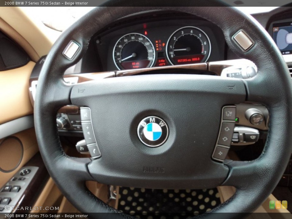 Beige Interior Steering Wheel for the 2008 BMW 7 Series 750i Sedan #52971073
