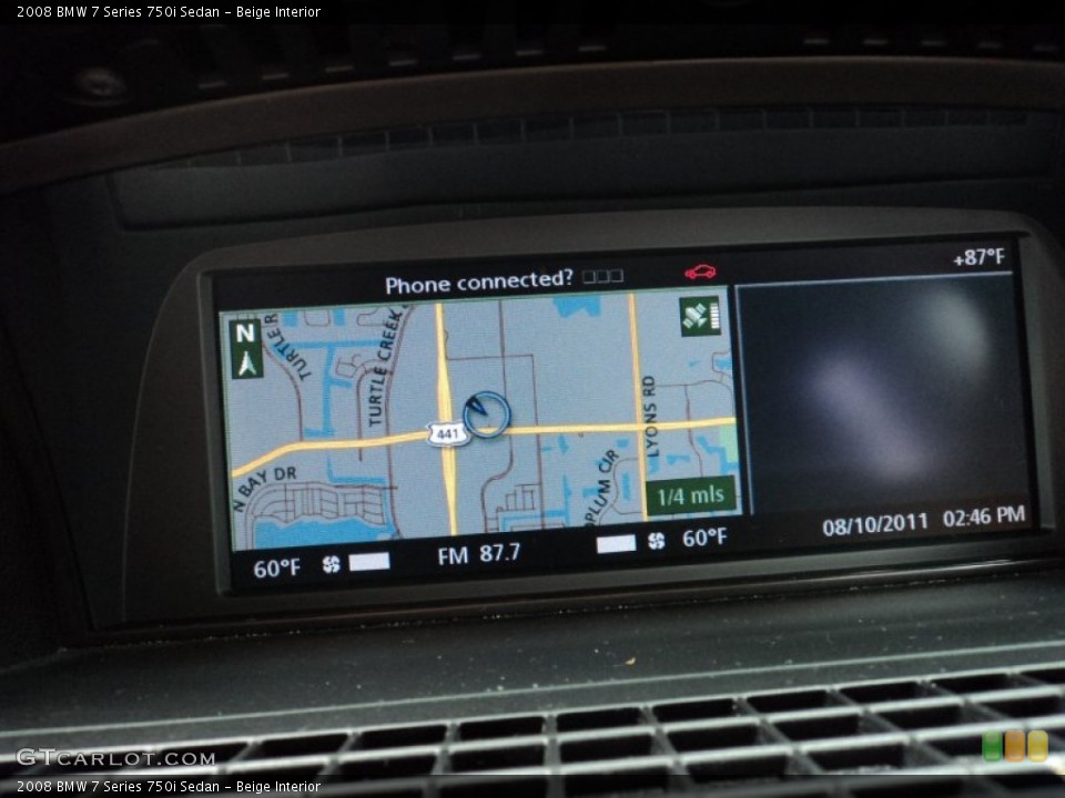 Beige Interior Navigation for the 2008 BMW 7 Series 750i Sedan #52971082
