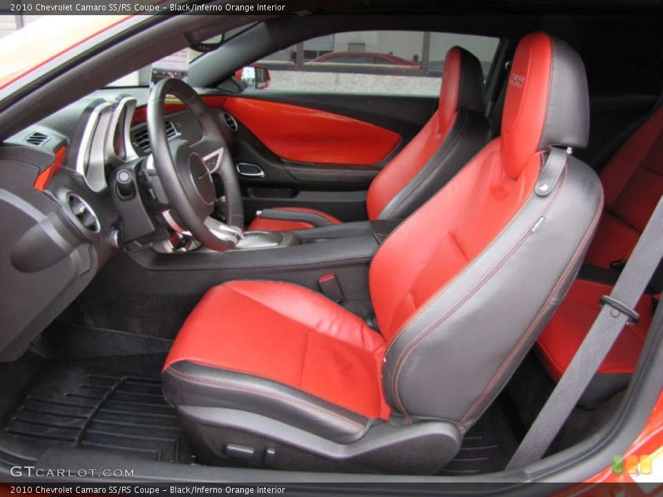 Black/Inferno Orange Interior Photo for the 2010 Chevrolet Camaro SS/RS Coupe #52972681