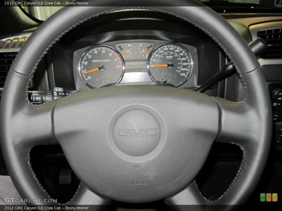 Ebony Interior Steering Wheel for the 2012 GMC Canyon SLE Crew Cab #52975306