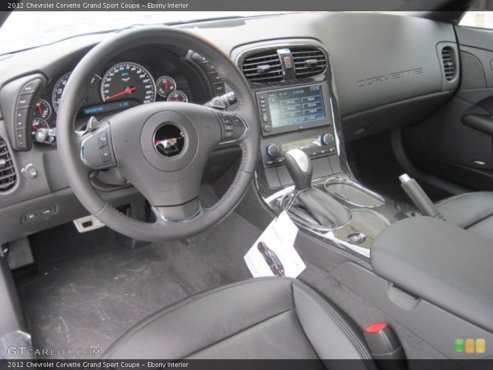 Ebony Interior Prime Interior for the 2012 Chevrolet Corvette Grand Sport Coupe #52975924