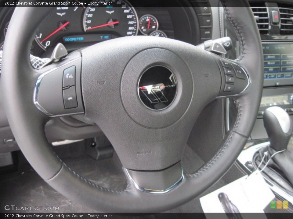 Ebony Interior Steering Wheel for the 2012 Chevrolet Corvette Grand Sport Coupe #52975933
