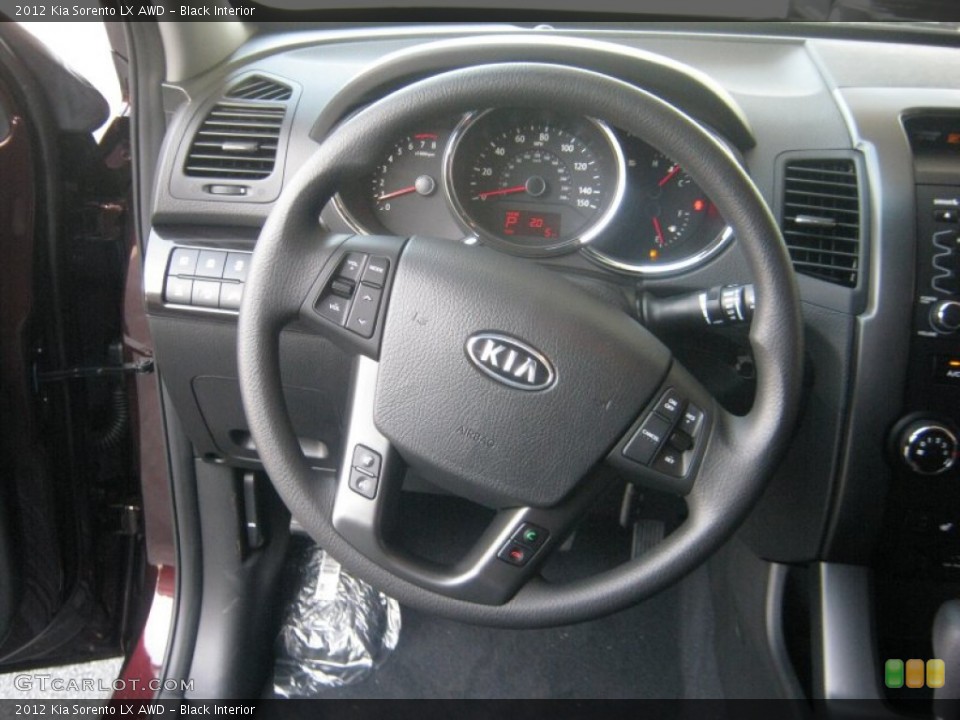 Black Interior Steering Wheel for the 2012 Kia Sorento LX AWD #52977888
