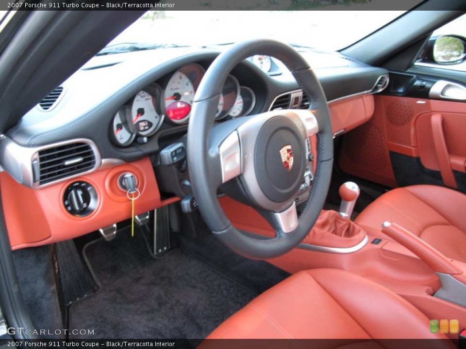 Black/Terracotta Interior Prime Interior for the 2007 Porsche 911 Turbo Coupe #52984276