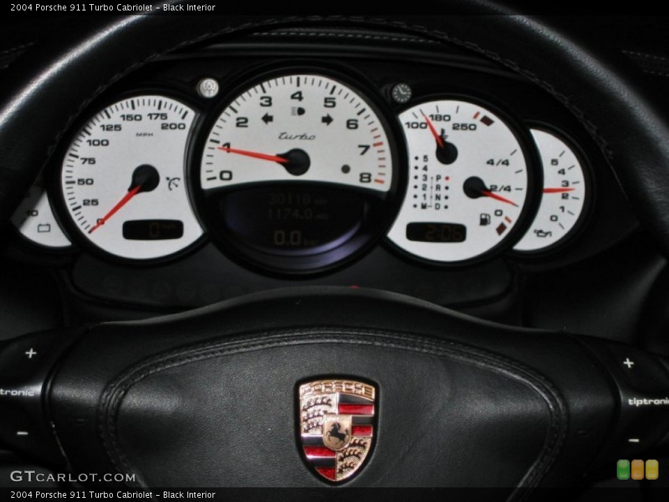 Black Interior Gauges for the 2004 Porsche 911 Turbo Cabriolet #52986037