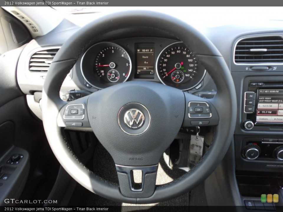 Titan Black Interior Steering Wheel for the 2012 Volkswagen Jetta TDI SportWagen #52988164