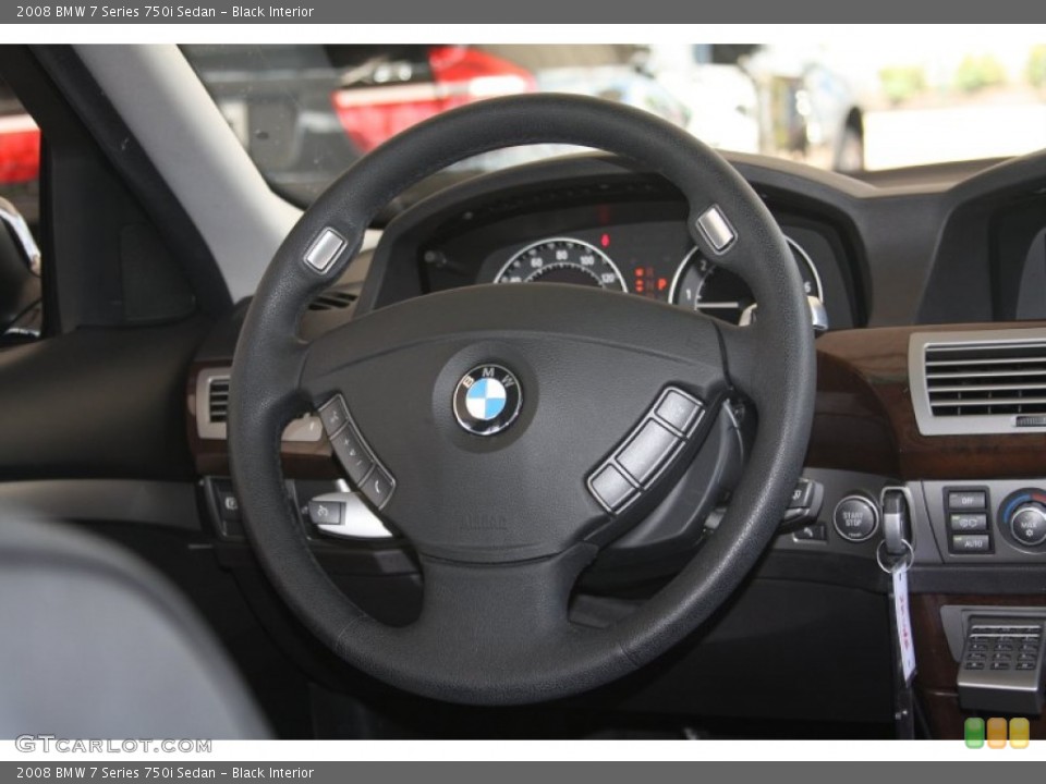Black Interior Steering Wheel for the 2008 BMW 7 Series 750i Sedan #52994197