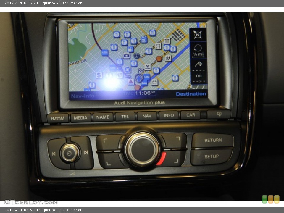Black Interior Navigation for the 2012 Audi R8 5.2 FSI quattro #52997782