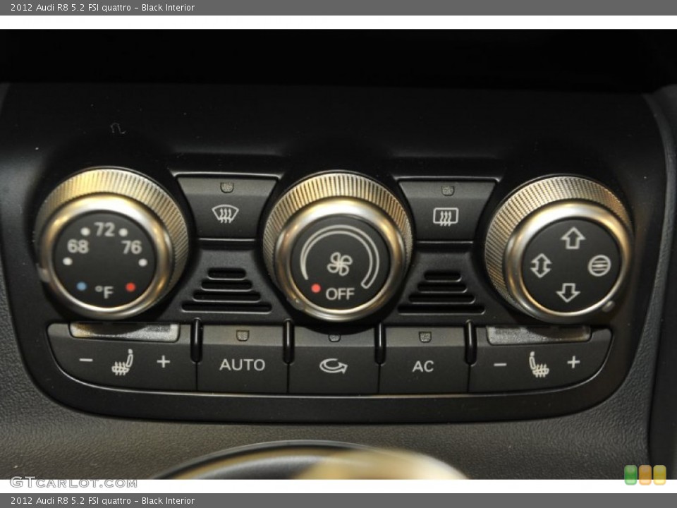 Black Interior Controls for the 2012 Audi R8 5.2 FSI quattro #52997797