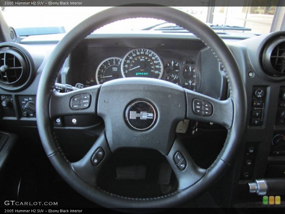 Ebony Black Interior Steering Wheel for the 2005 Hummer H2 SUV #53003752