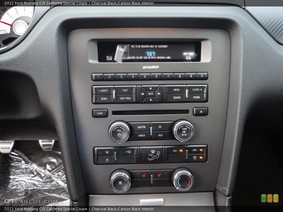 Charcoal Black/Carbon Black Interior Controls for the 2012 Ford Mustang C/S California Special Coupe #53004055