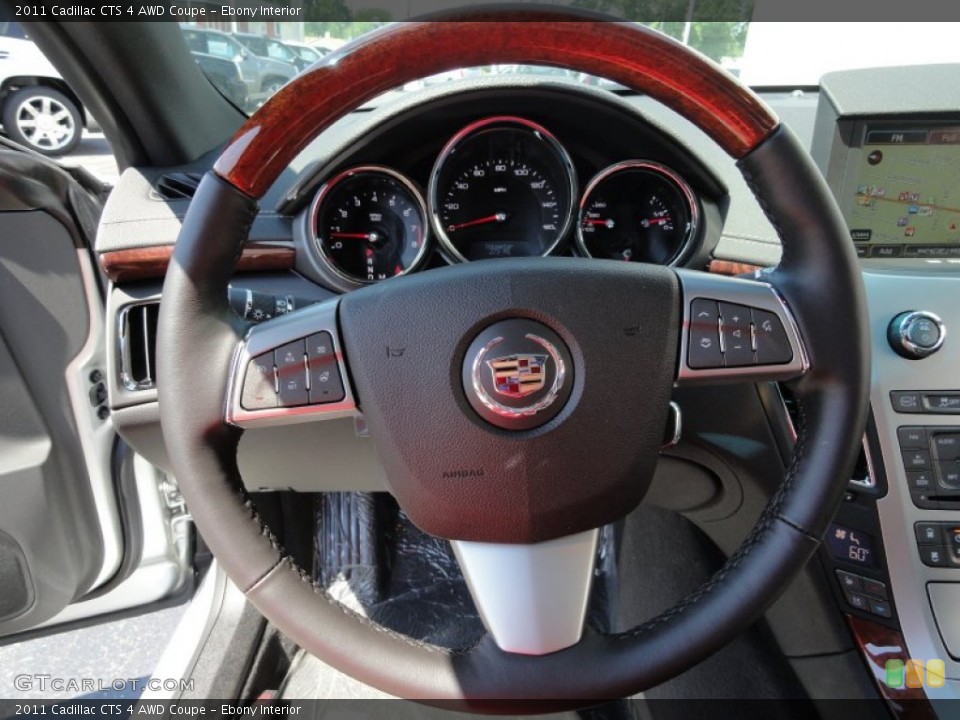 Ebony Interior Steering Wheel for the 2011 Cadillac CTS 4 AWD Coupe #53006618
