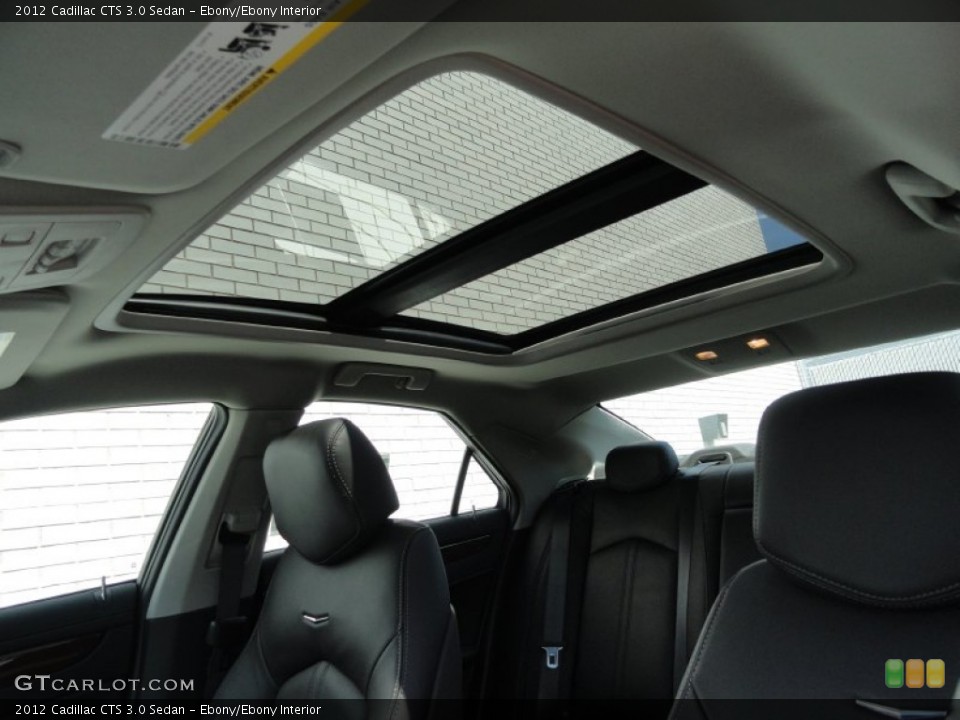 Ebony/Ebony Interior Sunroof for the 2012 Cadillac CTS 3.0 Sedan #53007851