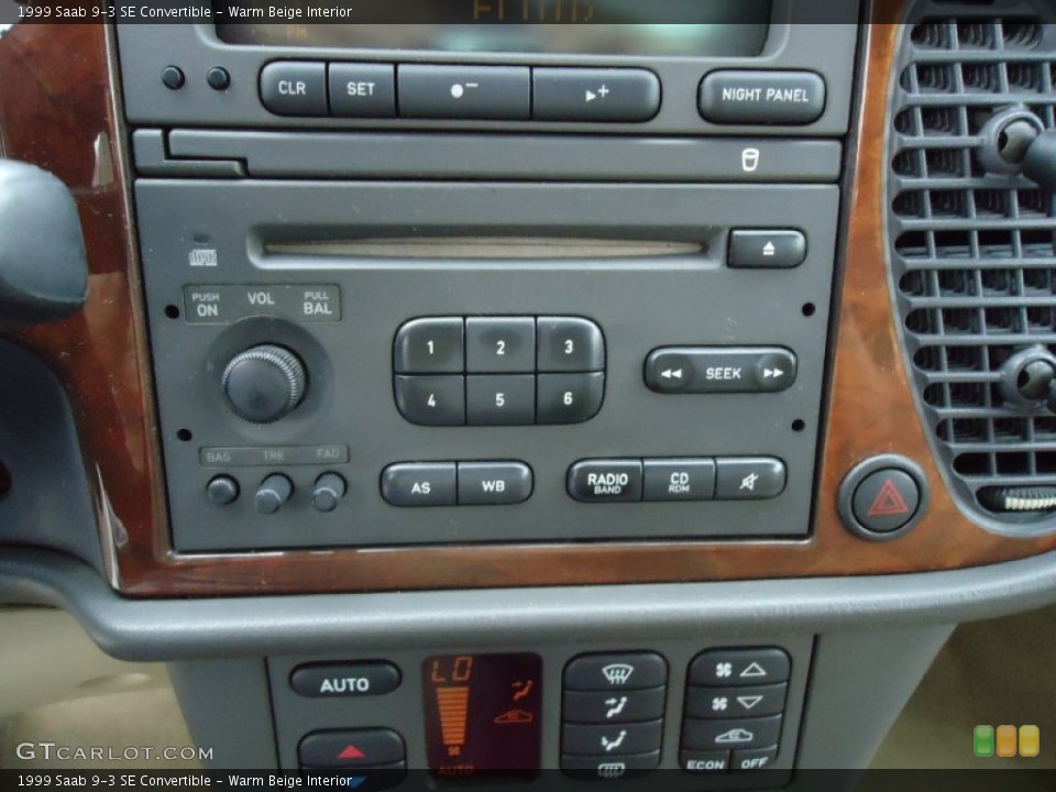 Warm Beige Interior Controls for the 1999 Saab 9-3 SE Convertible #53010518