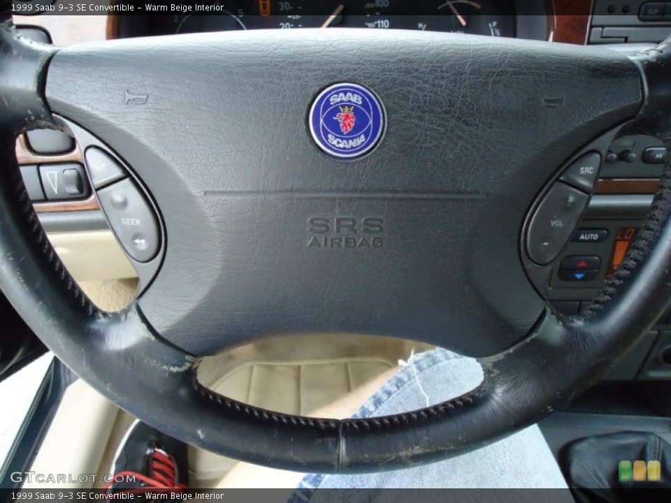 Warm Beige Interior Steering Wheel for the 1999 Saab 9-3 SE Convertible #53010575