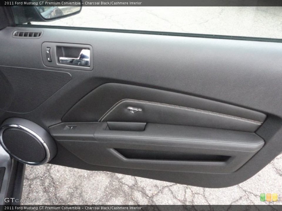 Charcoal Black/Cashmere Interior Door Panel for the 2011 Ford Mustang GT Premium Convertible #53012219
