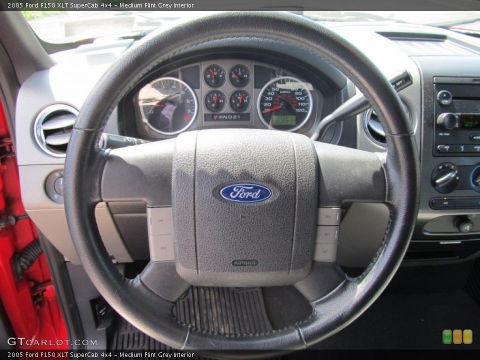 Medium Flint Grey Interior Steering Wheel for the 2005 Ford F150 XLT SuperCab 4x4 #53015576
