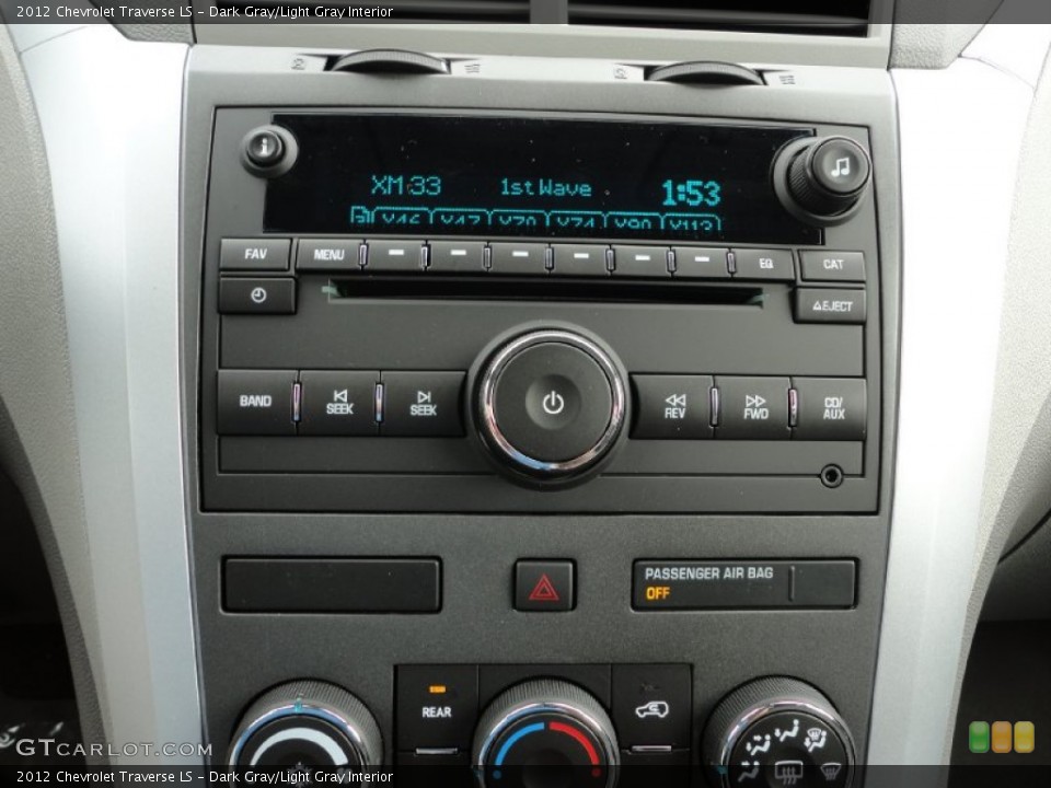 Dark Gray/Light Gray Interior Audio System for the 2012 Chevrolet Traverse LS #53025716