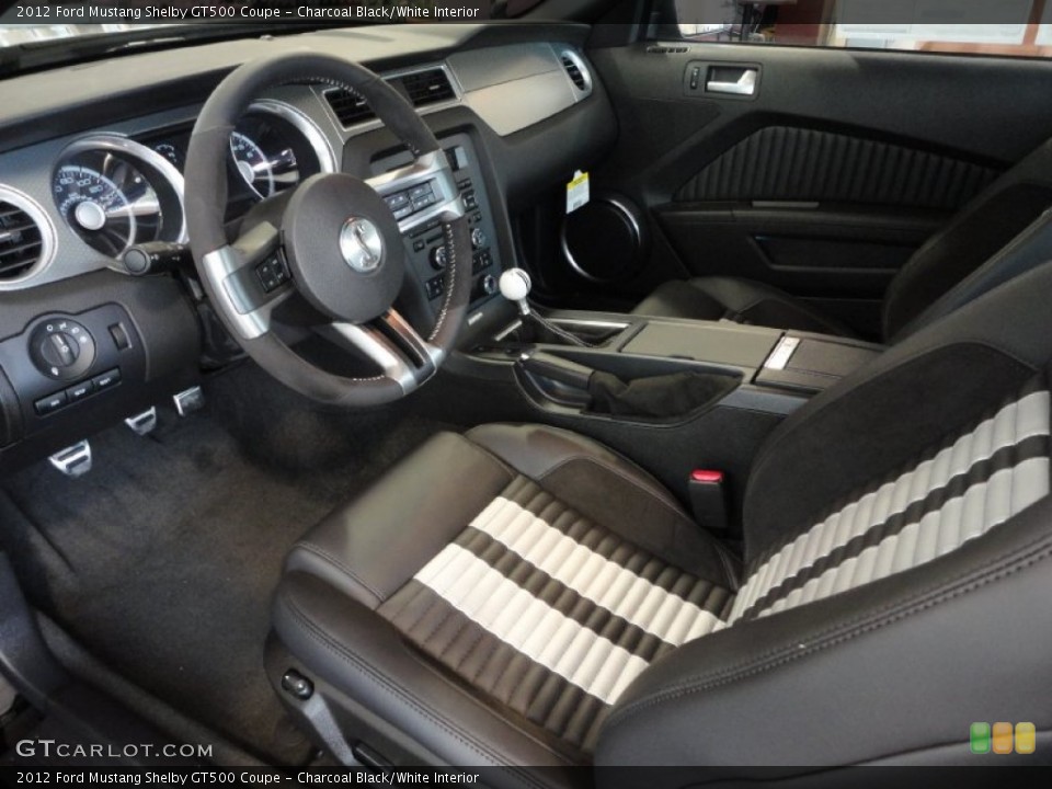 Charcoal Black/White Interior Prime Interior for the 2012 Ford Mustang Shelby GT500 Coupe #53029775