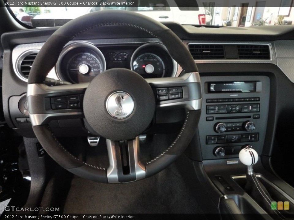 Charcoal Black/White Interior Dashboard for the 2012 Ford Mustang Shelby GT500 Coupe #53029781