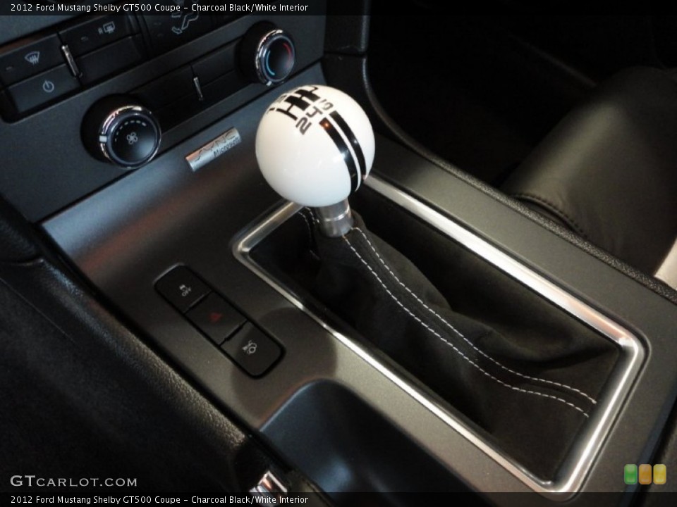 Charcoal Black/White Interior Transmission for the 2012 Ford Mustang Shelby GT500 Coupe #53029796