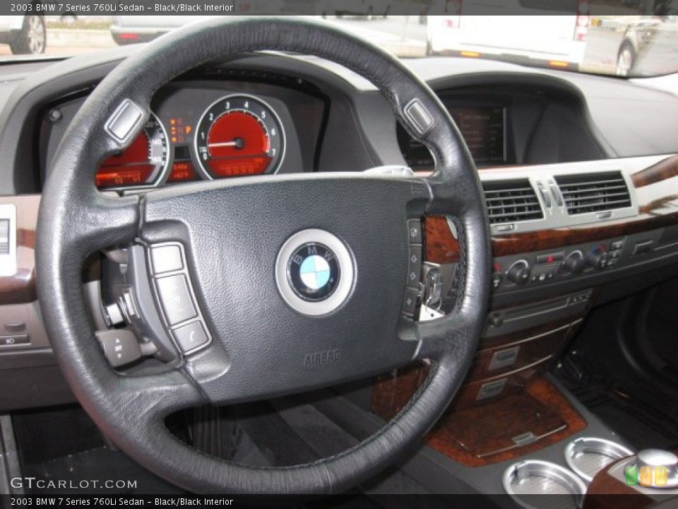 Black/Black Interior Steering Wheel for the 2003 BMW 7 Series 760Li Sedan #53031668