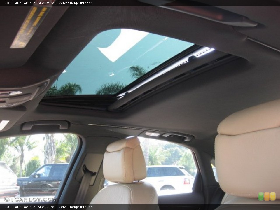 Velvet Beige Interior Sunroof for the 2011 Audi A8 4.2 FSI quattro #53032265
